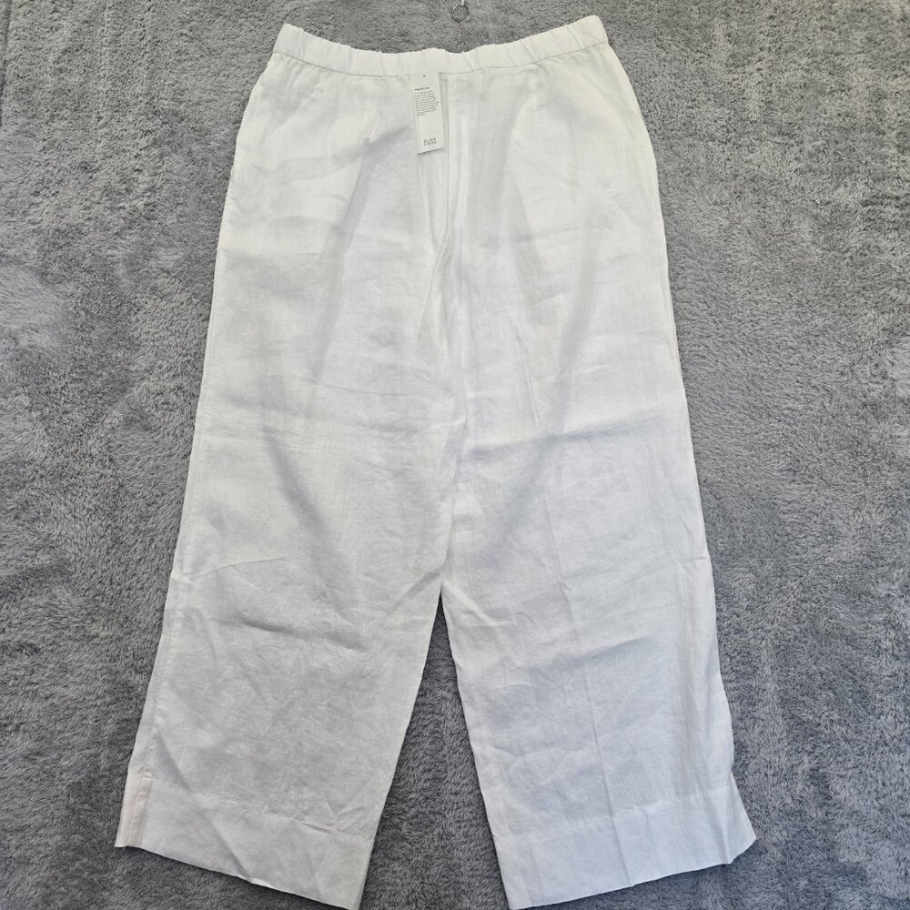 Eileen Fisher Wide Leg Pleated F/L Pant 100% Organic Linen Womens NWT NEW - Picture 7 of 12